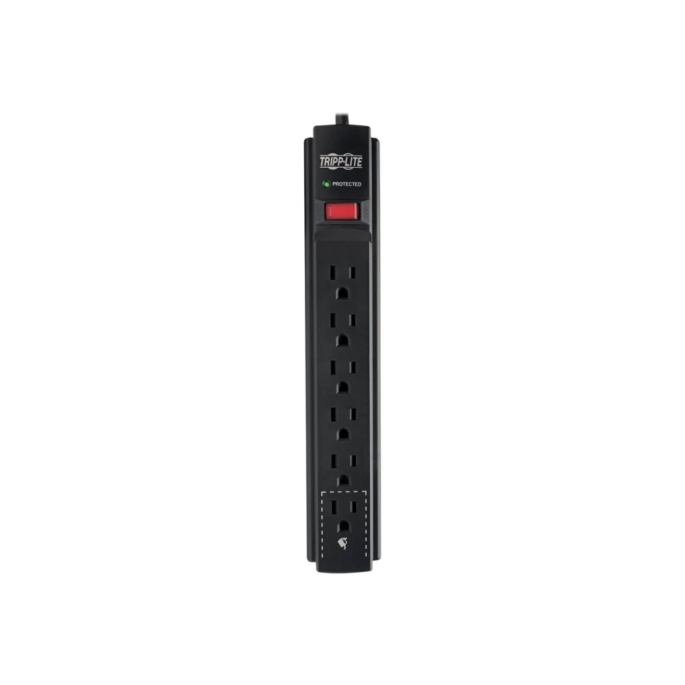 Tripp Lite Surge Protector Power Strip 6 Outlet 15 " Cord Black 790 J - Surge protector - 15 A - AC 120 V - 1875 Watt - output connectors: 6 - 15 ft cord - black - for P/N: CLAMPUSBLK, CLAMPUSW