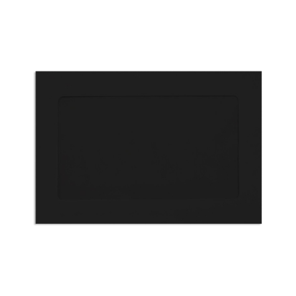 LUX #6 1/2 Full-Face Window Envelopes, Middle Window, Gummed Seal, Midnight Black, Pack Of 1,000