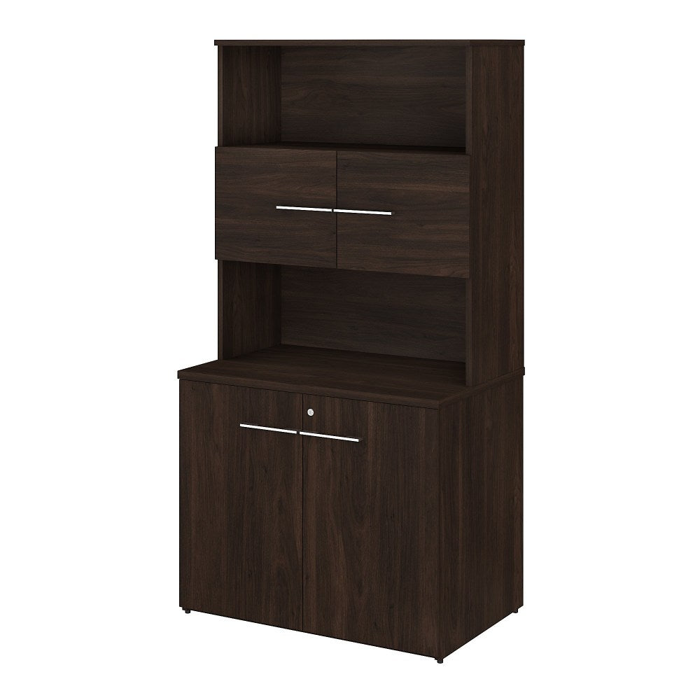 Bush Business Furniture Office 500 36inW Tall Storage Cabinet With Doors And Shelves, Black Walnut, Standard Delivery