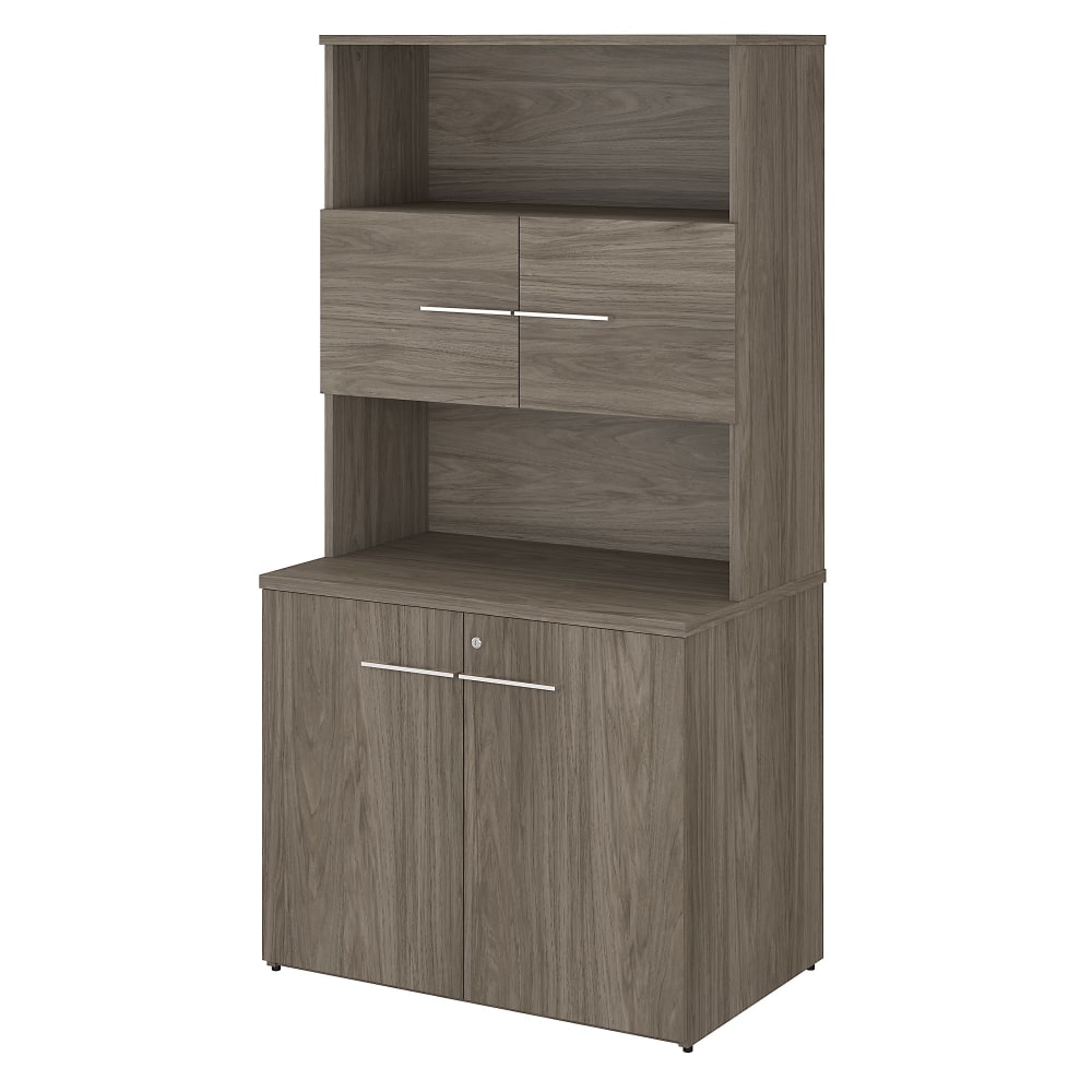 Bush Business Furniture Office 500 36inW Tall Storage Cabinet With Doors And Shelves, Modern Hickory, Standard Delivery