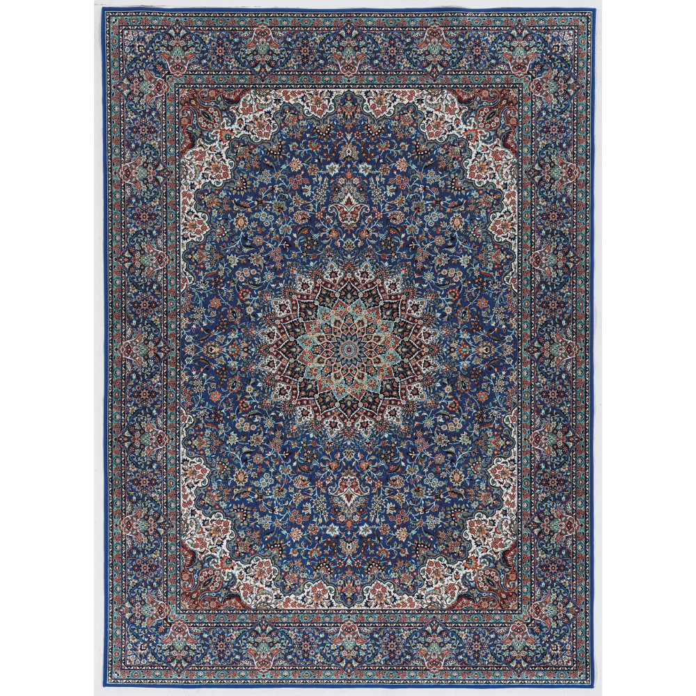 Linon Innova Area Rug, 2-9/53ft x 3-9/53ft, Riene Blue/Ivory