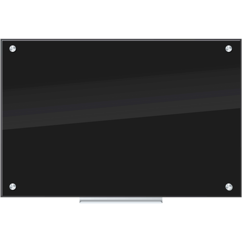 U Brands Frameless Non-Magnetic Glass Dry-Erase Board, 36in X 24in, Black (Actual Size 35in x 23in)