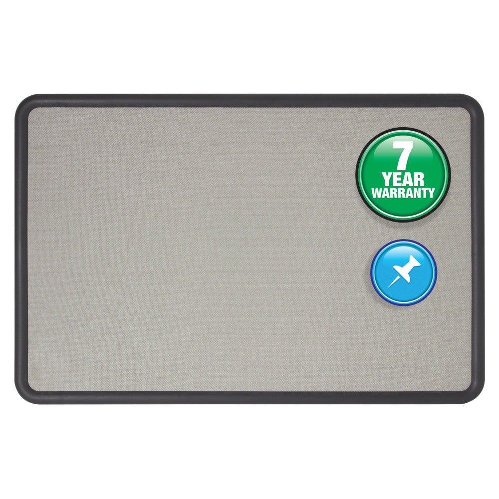 Quartet Contour Bulletin Board, 36in x 24in, Plastic Frame With Black Finish