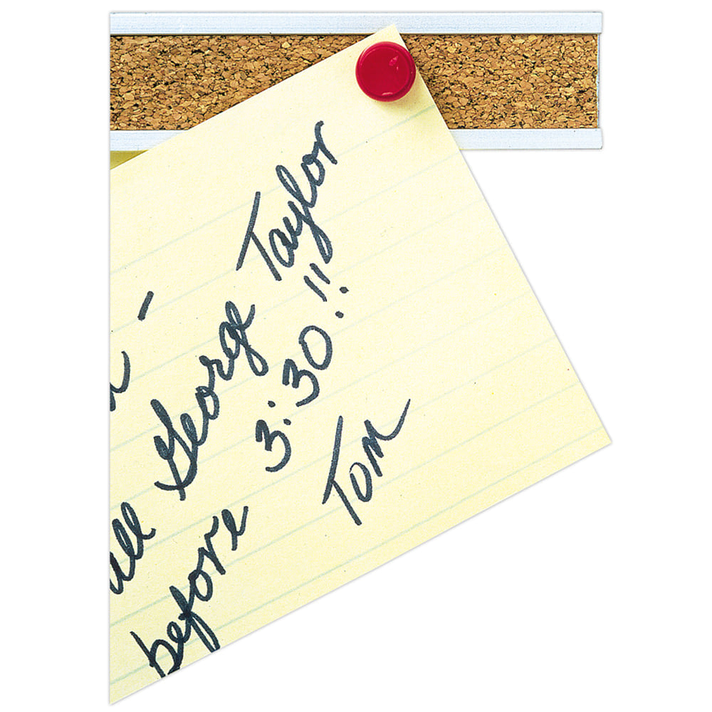 Quartet Natural Cork Bulletin Bars, 1in x 36in, White