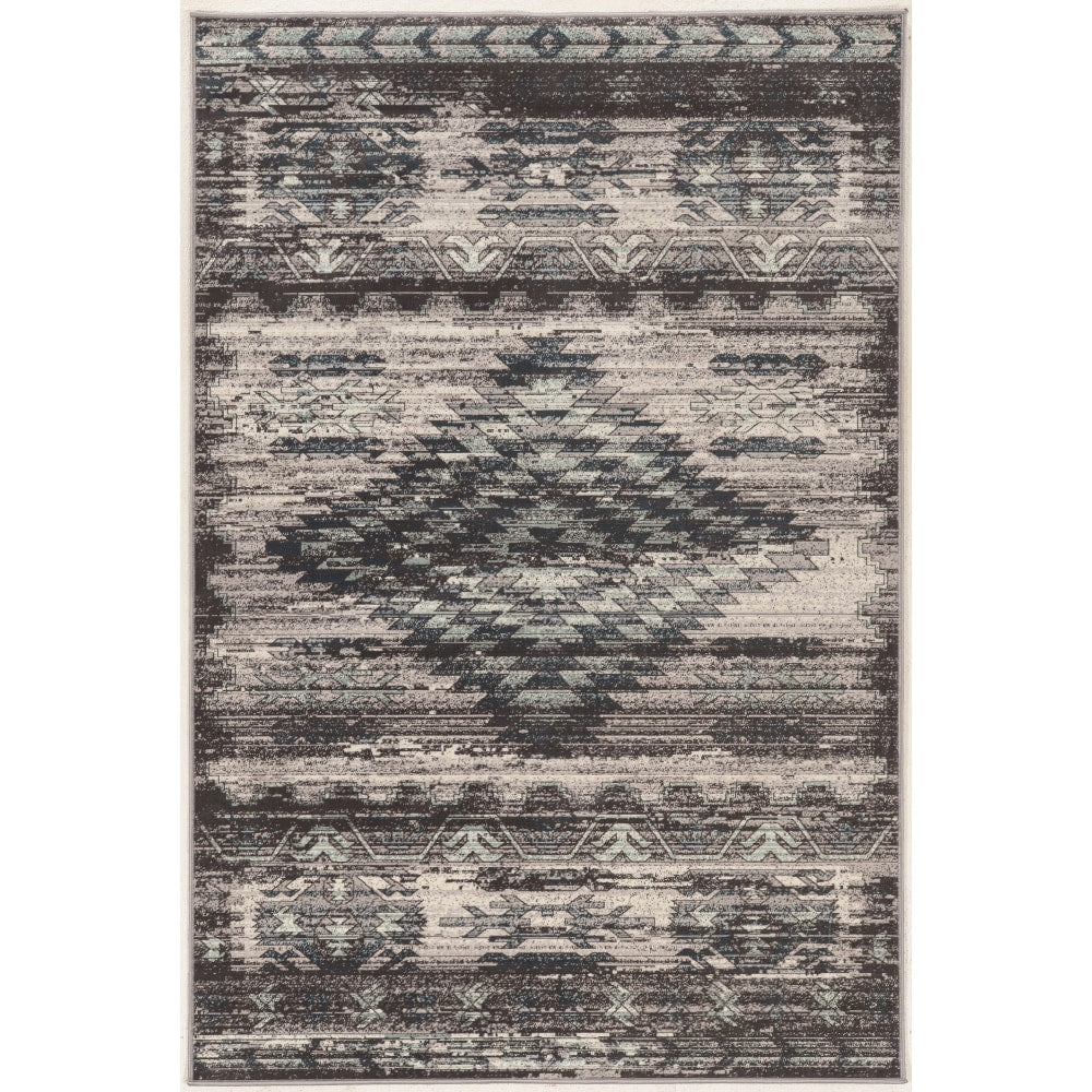 Linon Paramount Area Rug, 2ft x 3ft, Aztek, Gray/Charcoal