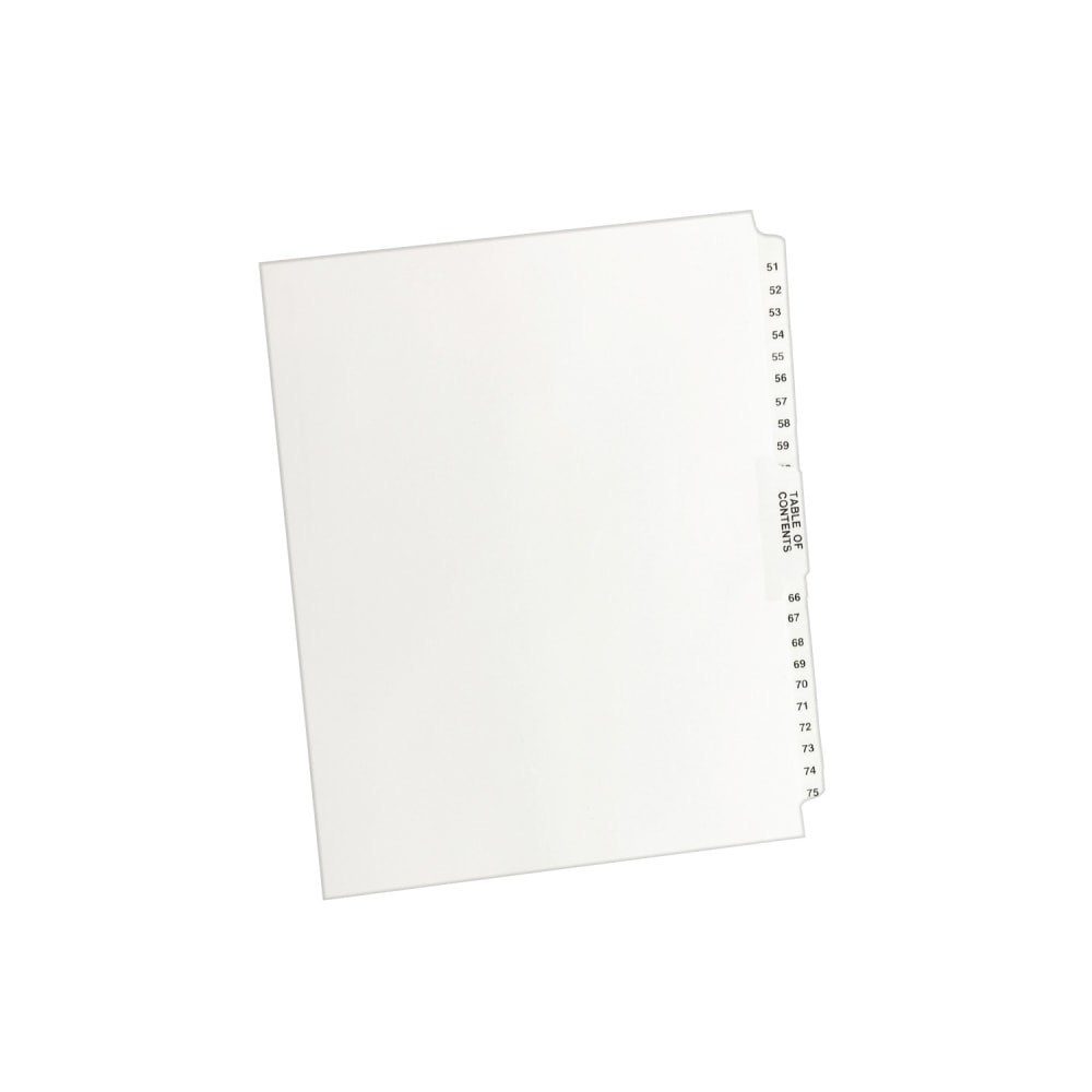 Avery Premium Collated Legal Dividers Avery Style, Side-Tab, 51-75 & Table Of Contents, 8-1/2in x 11in