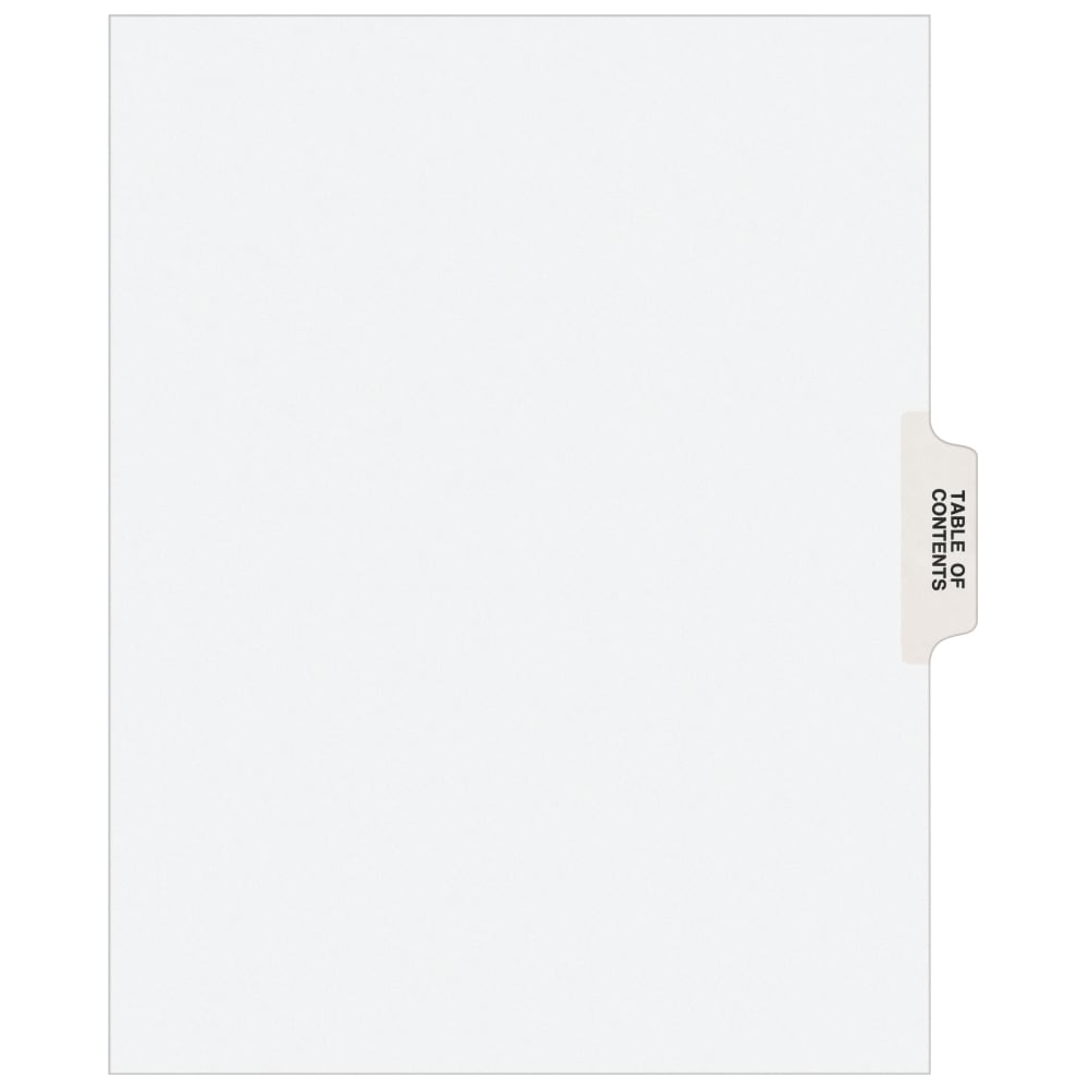 Avery Individual Legal Dividers Avery Style, Letter Size, Table Of Contents, White Dividers/White Tabs, Pack Of 25