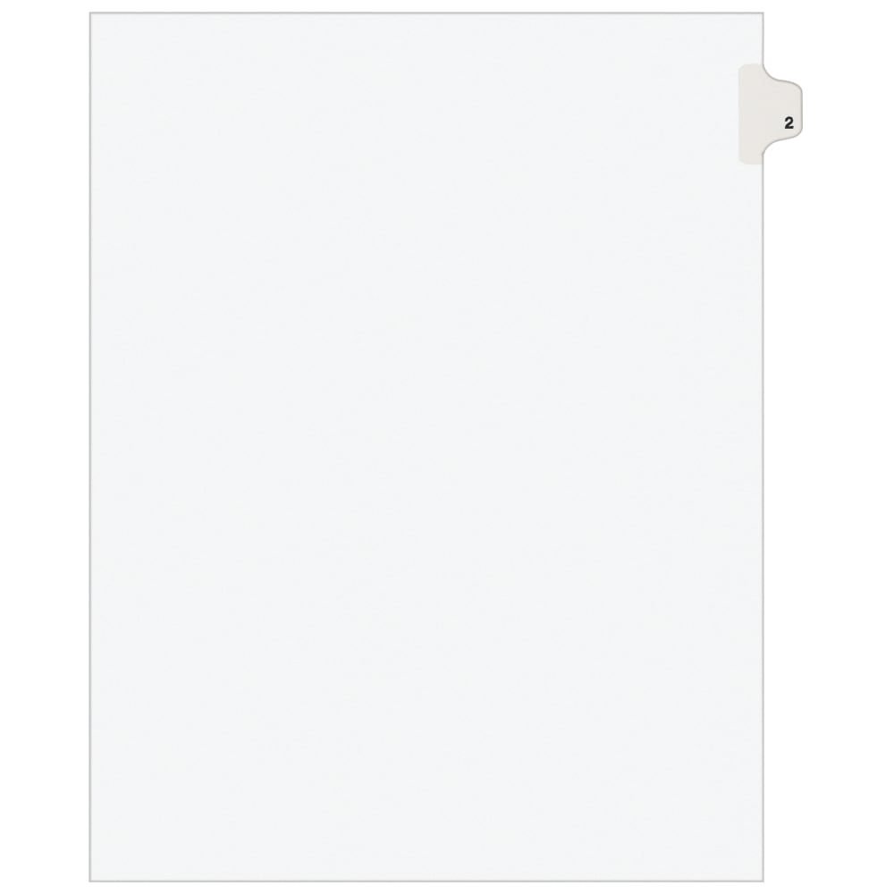 Avery Individual Legal Exhibit Dividers, Avery Style, #2, Side Tab, Letter Size, Pack Of 25