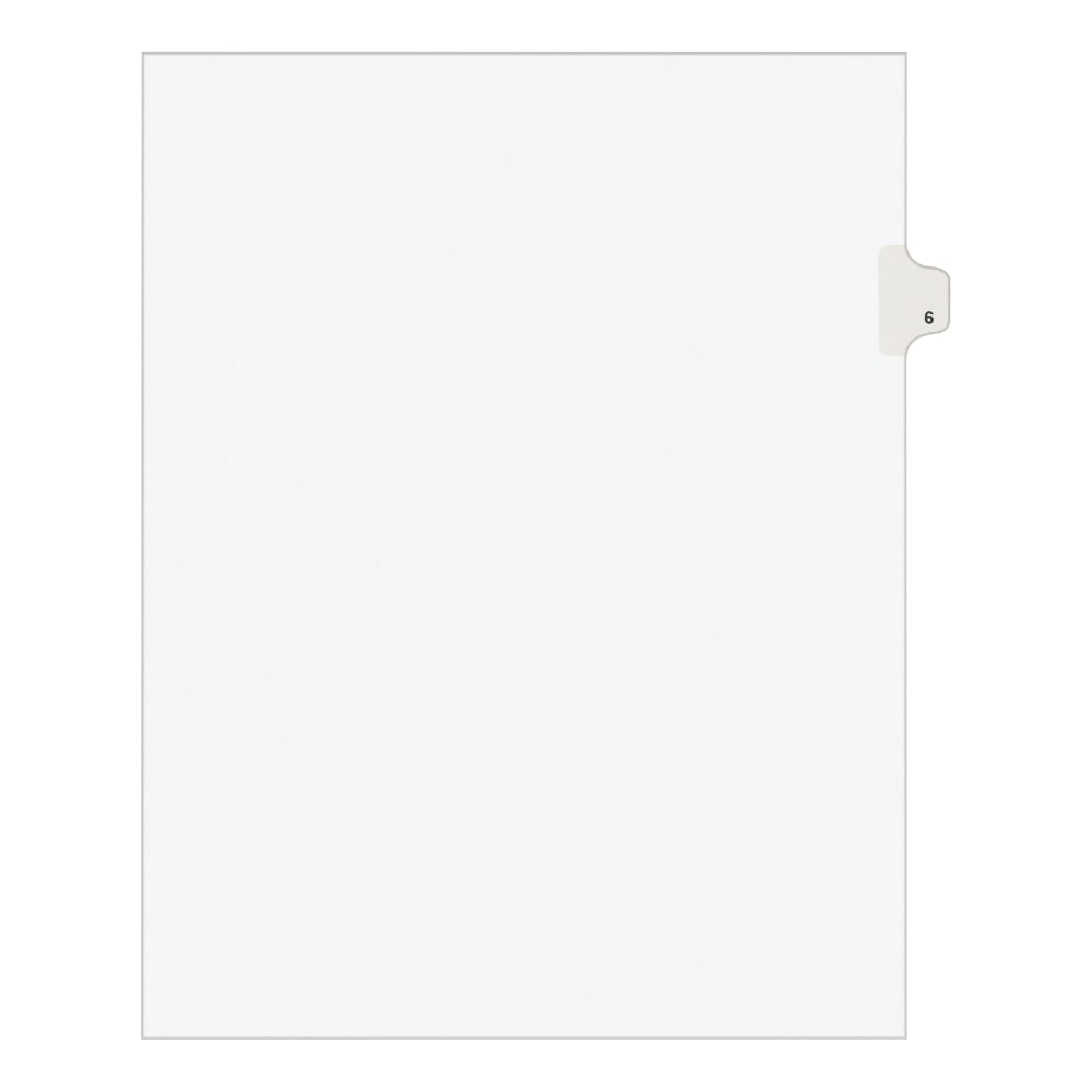 Avery Individual Legal Dividers Avery Style, Letter Size, Side Tab #6, Pack Of 25