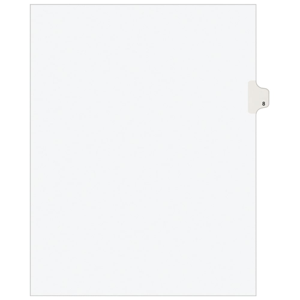 Avery Individual Legal Dividers Avery Style, Letter Size, Side Tab #8, Pack Of 25
