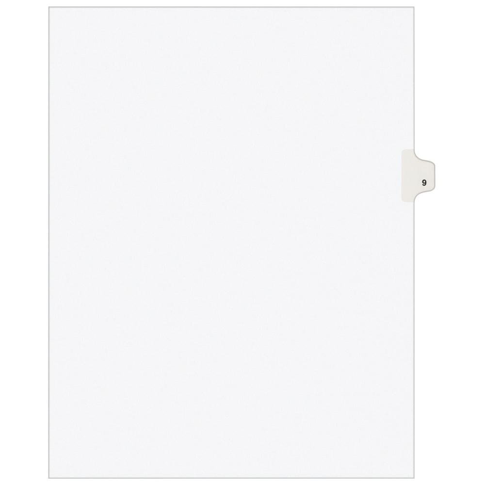 Avery Individual Legal Dividers Avery Style, Letter Size, Side Tab #9, Pack Of 25