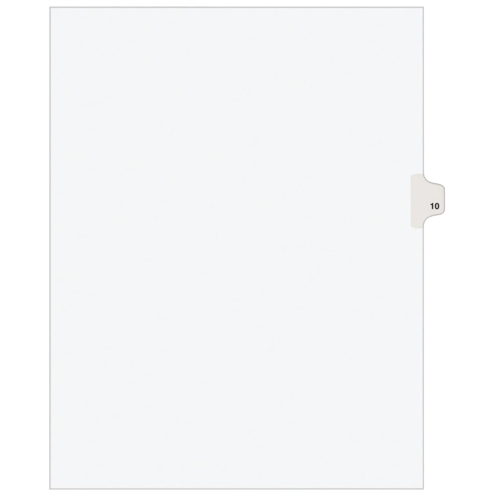 Avery Individual Legal Dividers Avery Style, Letter Size, Side Tab #10, Pack Of 25