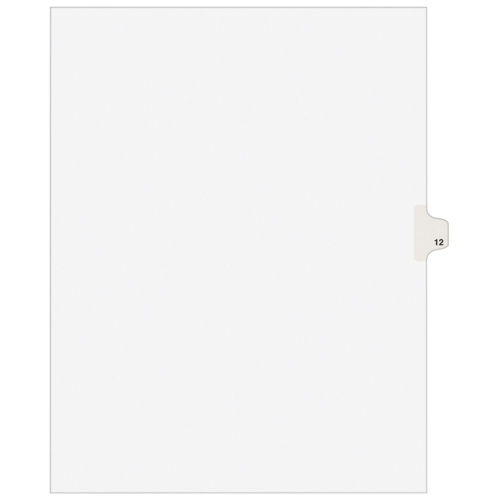 Avery Individual Legal Dividers Avery Style, Letter Size, Side Tab #12, Pack Of 25