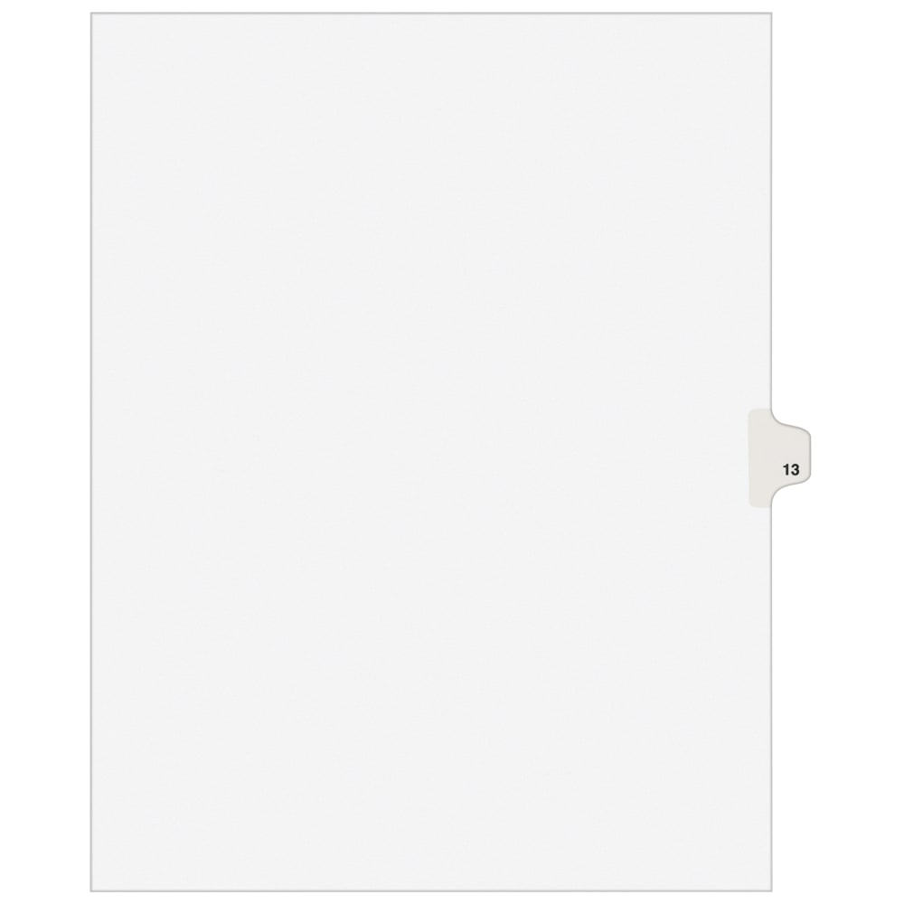 Avery Individual Legal Dividers Avery Style, Letter Size, Side Tab #13, White Dividers/White Tabs, Pack Of 25