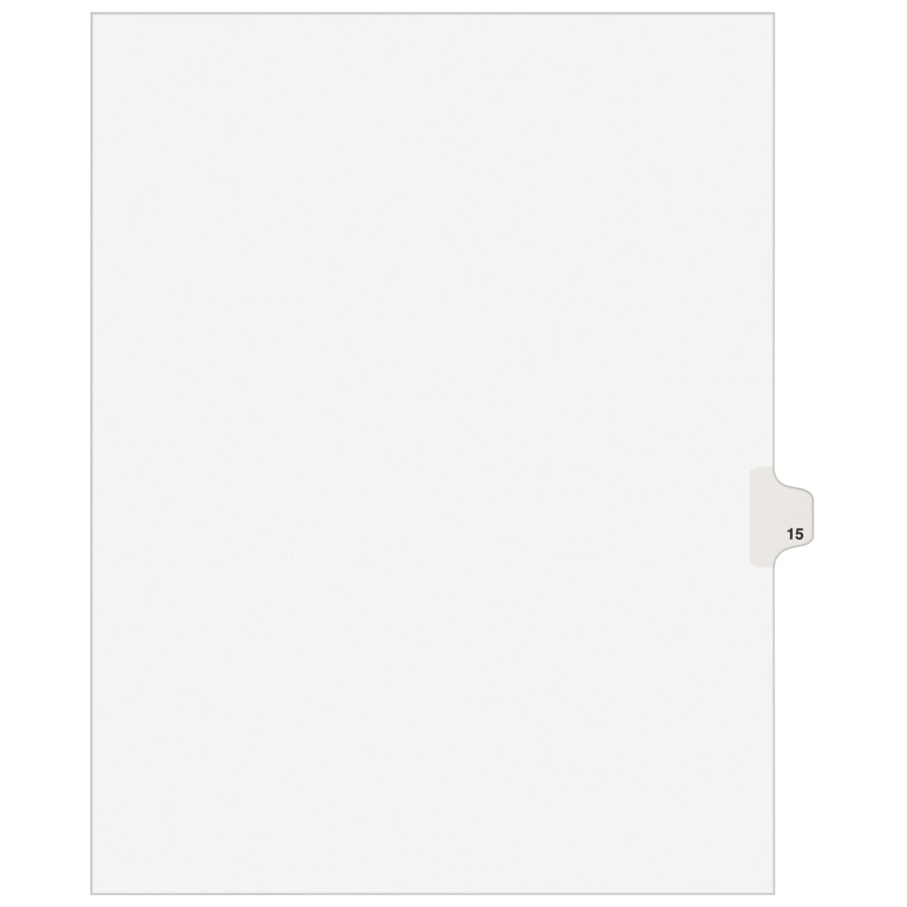 Avery Individual Legal Dividers Avery Style, Letter Size, Side Tab #15, White Dividers/White Tabs, Pack Of 25