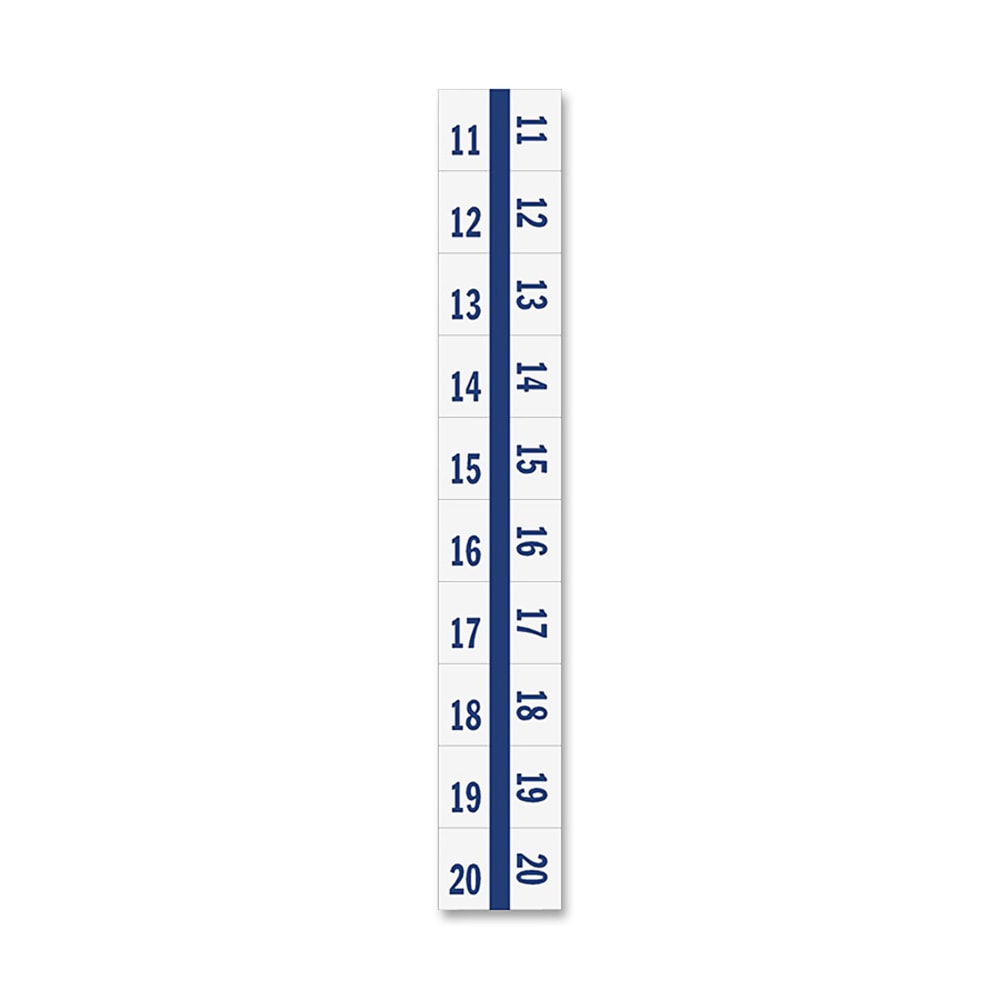 Tabbies Legal Index Divider Tabs, 11-20, Blue Edge, 10 Dividers Per Set, Pack Of 100