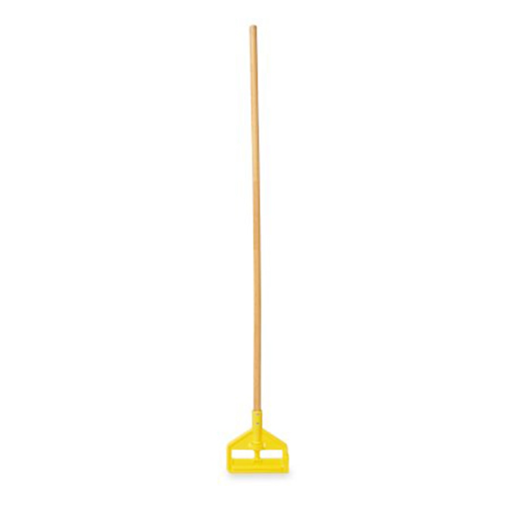 Rubbermaid Commercial Invader Wood Side-Gate Wet Mop Handle, 54in, Natural/Yellow