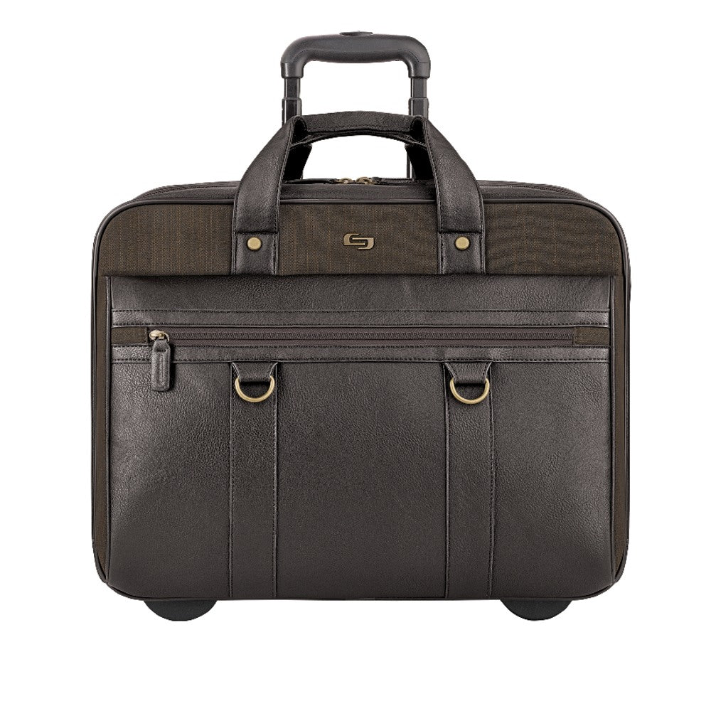 Solo New York MacDougal 17.3in Laptop Rolling Case, Brown/Olive