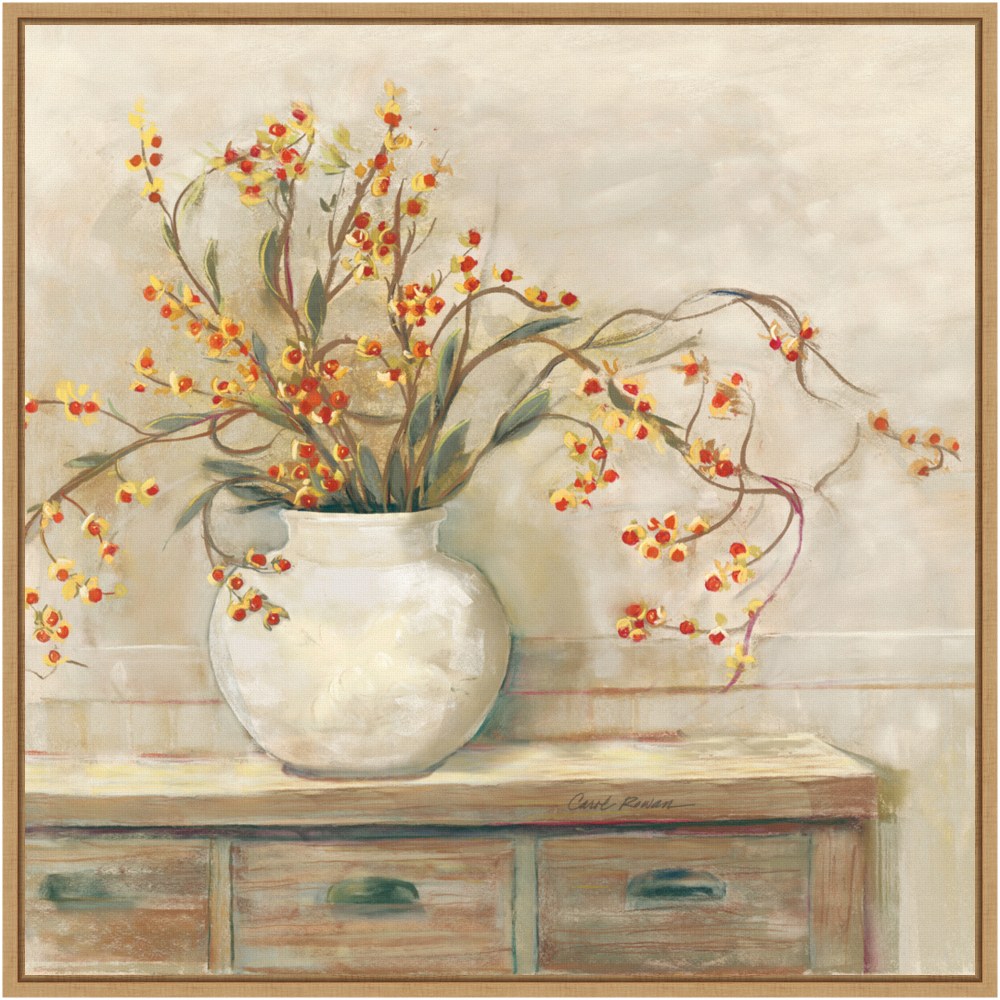Amanti Art Bittersweet Bouquet by Carol Rowan Framed Canvas Wall Art Print, 22inH x 22inW, Maple