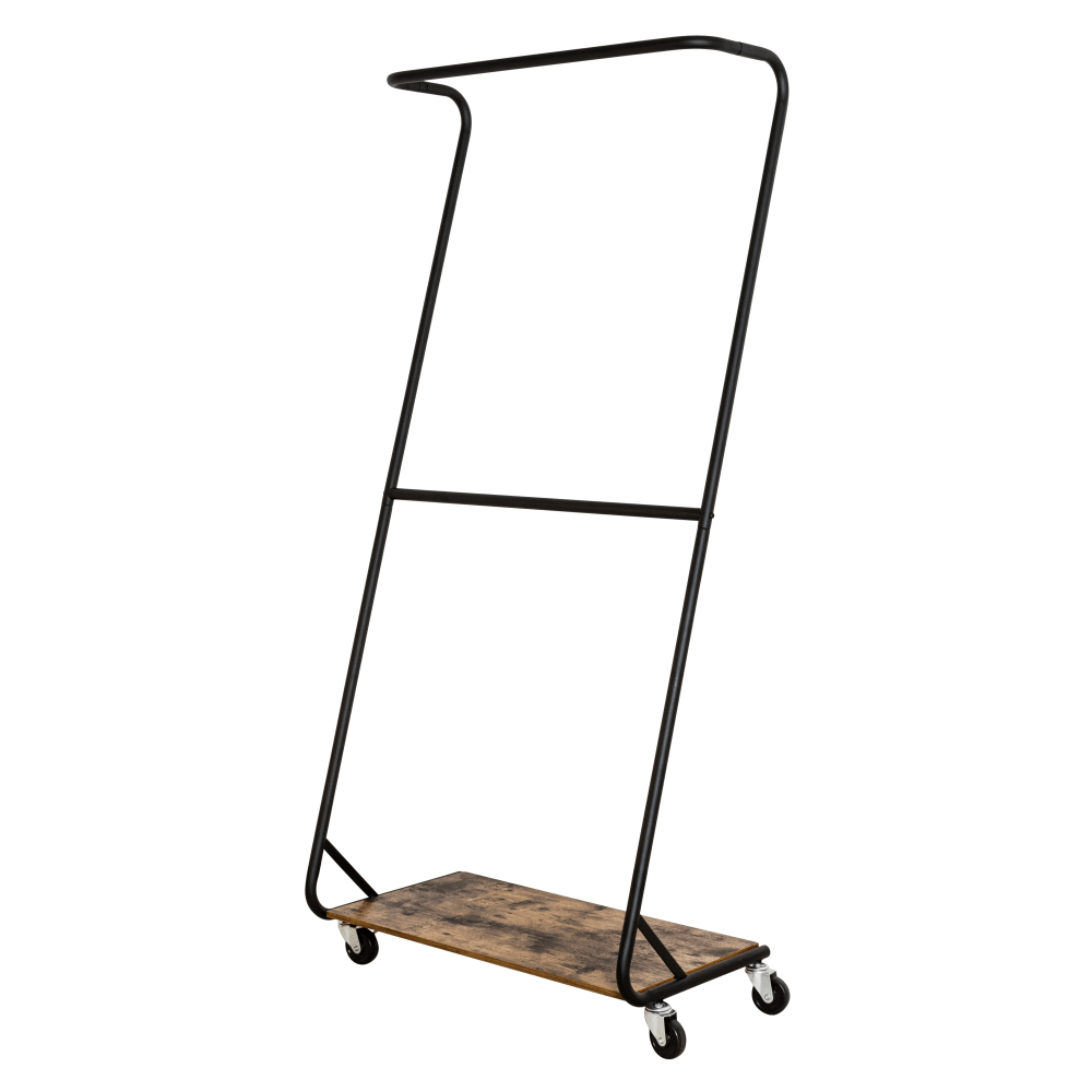 Honey Can Do Rustic Z-Frame Double Bar Garment Rack, 72inH x 11inW x 33-1/2inD, Black/Brown