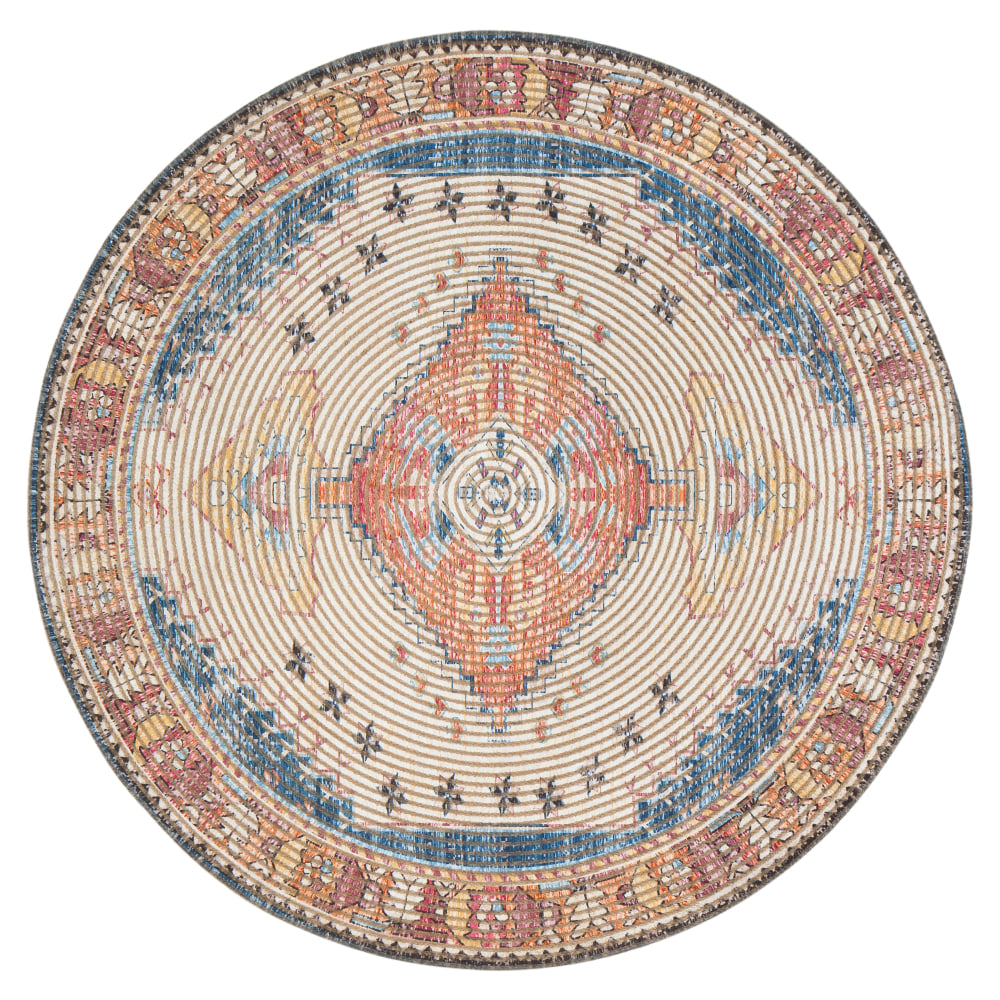 Anji Mountain Beso Round Area Rug, 4ft Diameter, Multicolor