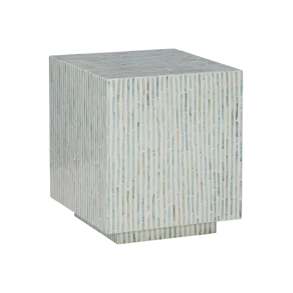 Linon Piah Capzi Square Accent Table, 18-1/8inH x 16-1/8inW x 16-1/8inD, Blue/Gray
