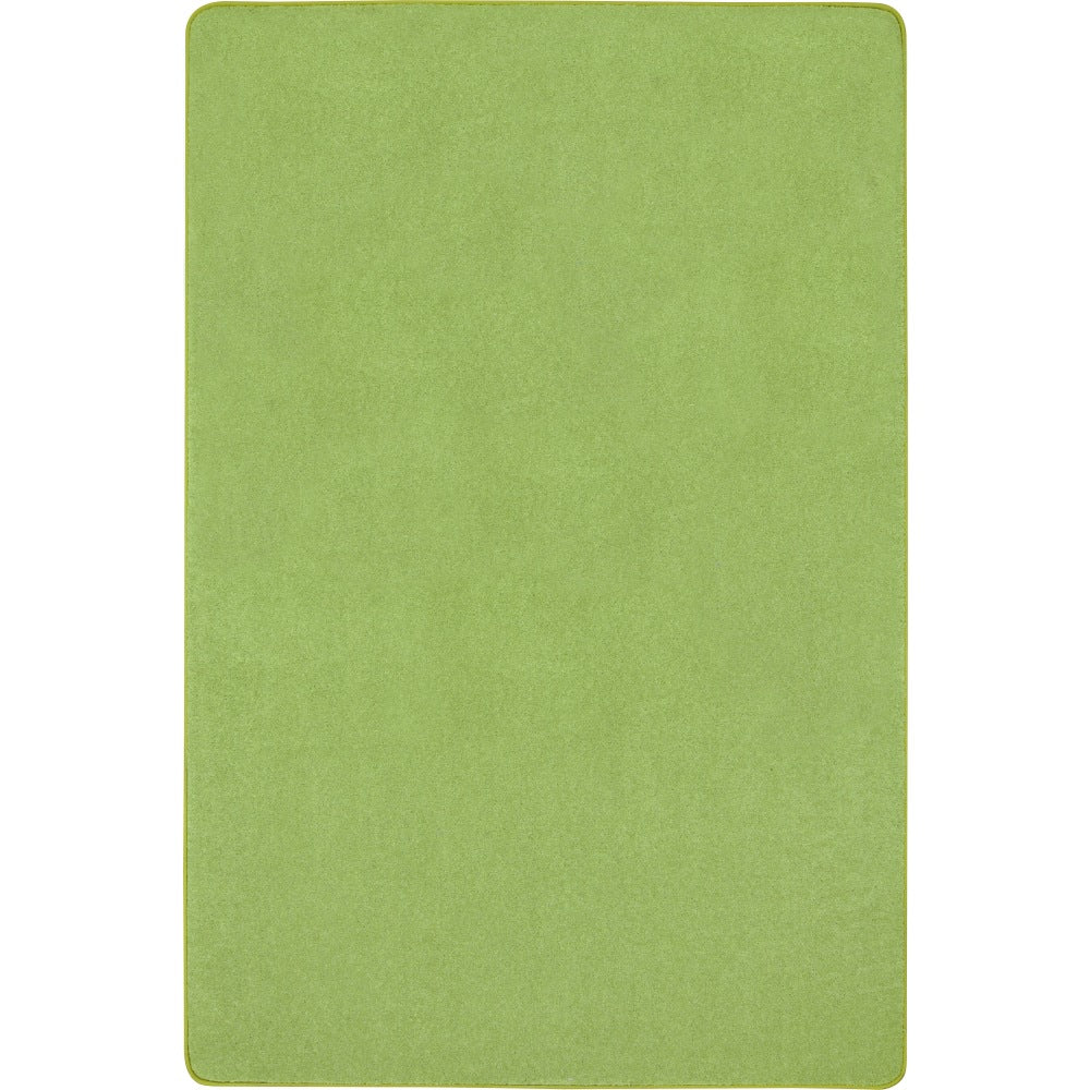 Joy Carpets Kid Essentials Solid Color Rectangle Area Rug, Just Kidding, 12" x 6ft, Lime Green