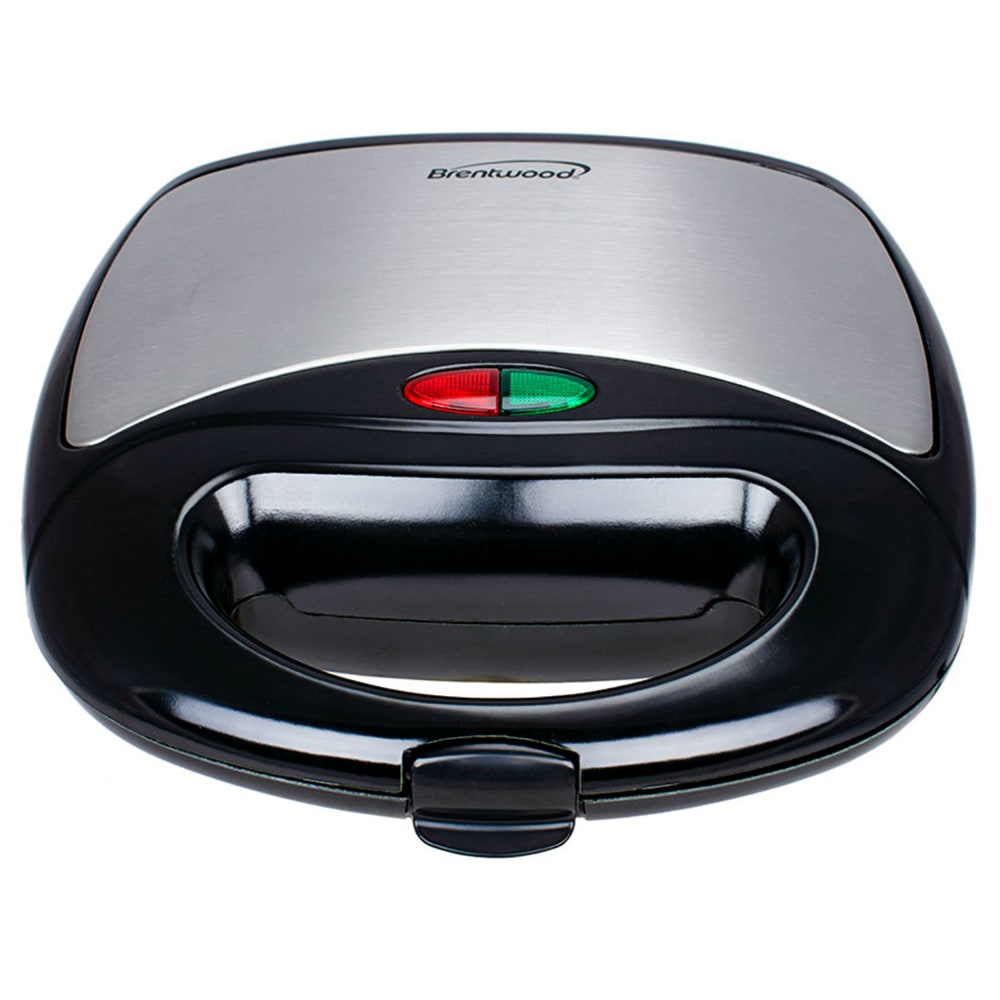 Brentwood Sandwich Maker, 3-1/2inH x 9inW x 9inD, Black/Stainless Steel