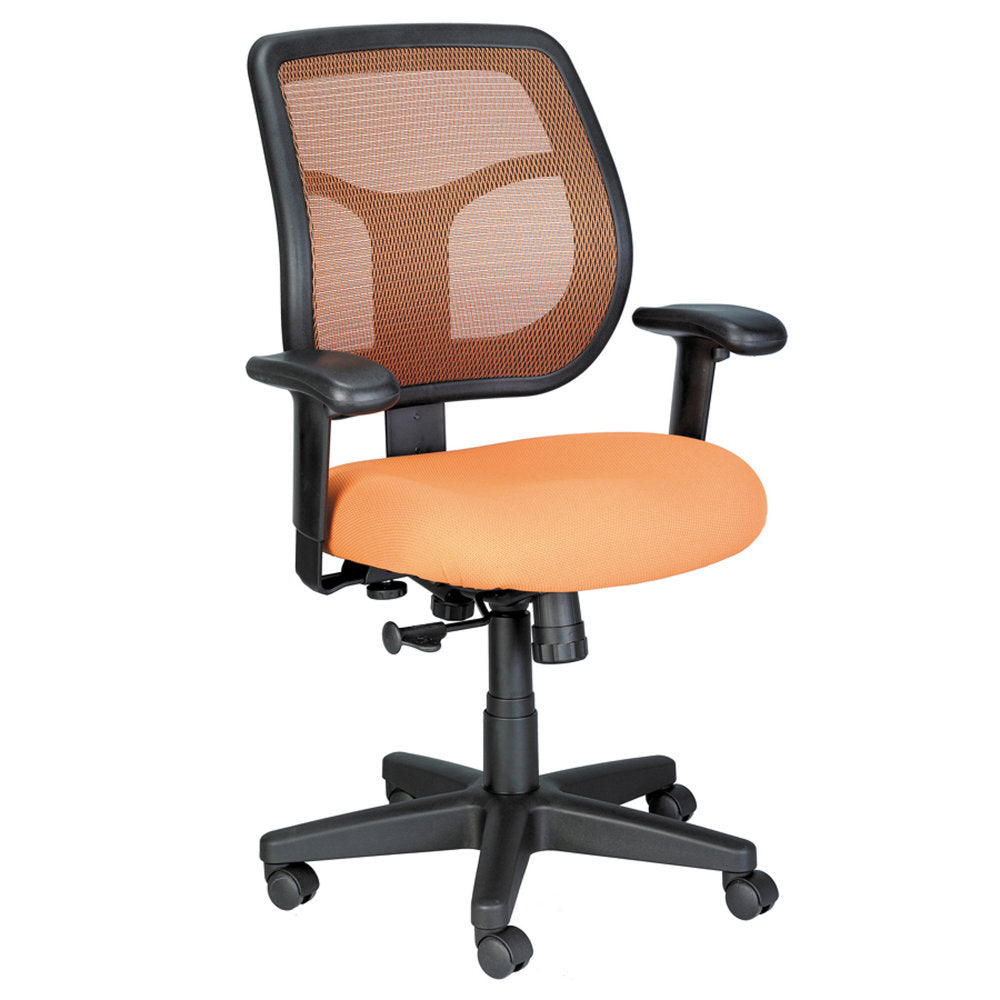 Raynor Eurotech Apollo Mesh/Fabric Synchro Tilt Task Chair, Orange/Black