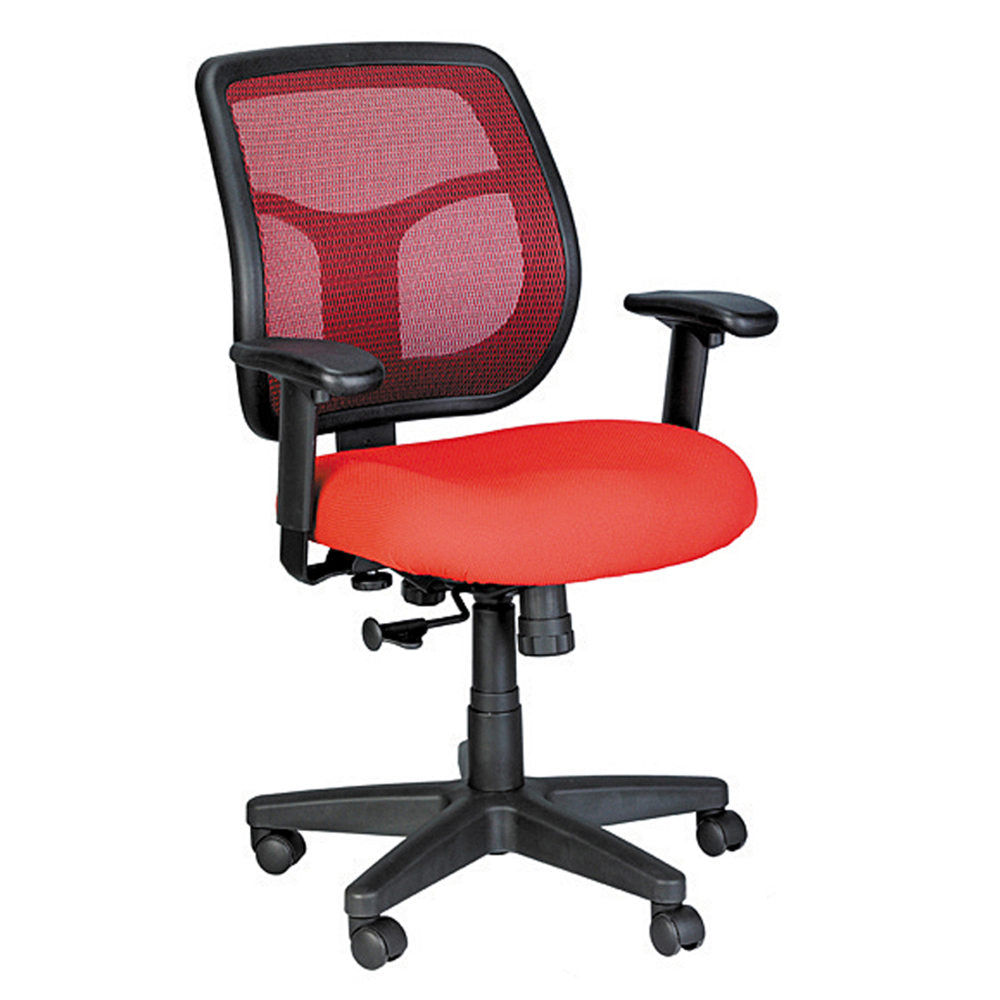 Raynor Eurotech Apollo Mesh/Fabric Synchro Tilt Task Chair, Red/Black