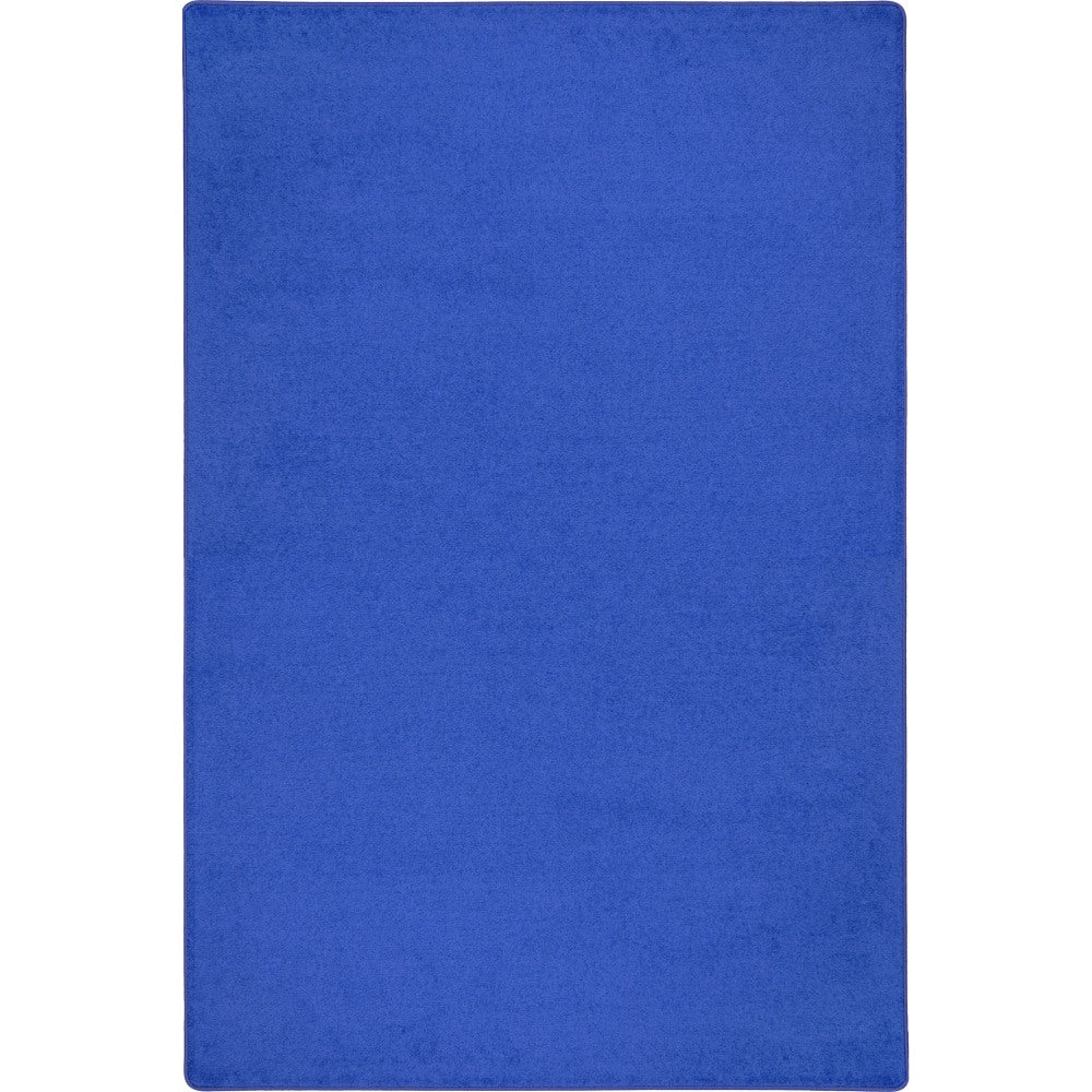 Joy Carpets Kid Essentials Solid Color Rectangle Area Rug, Endurance, 6ft x 9ft, Royal Blue