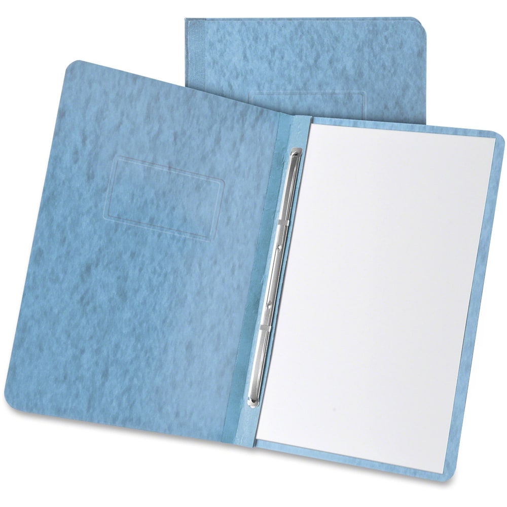 Oxford Heavyweight Pressboard Report Cover, 8-1/2in x 11in, 65% Recycled, 3in Capacity, Light Blue