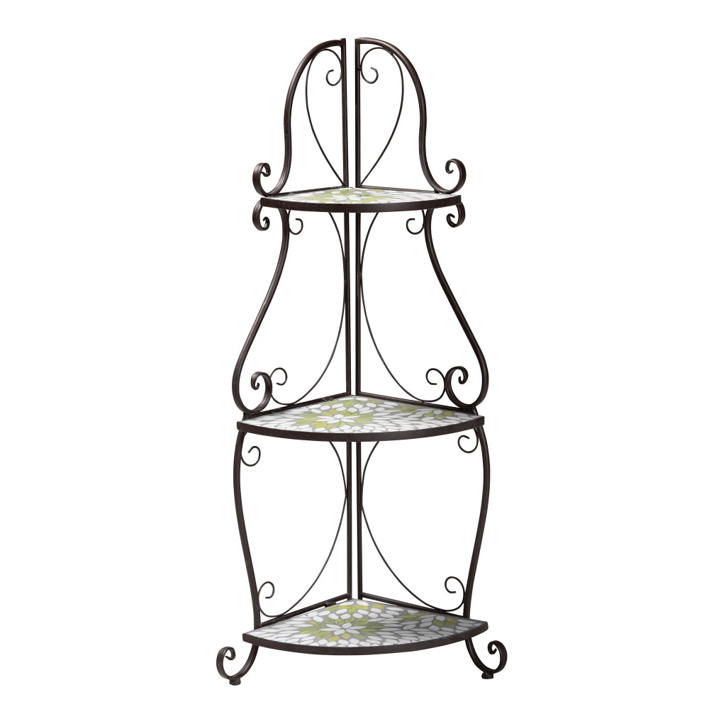 Baxton Studio Airell Modern And Contemporary 3-Tier Plant Stand, 45-3/4inH x 20-15/16inW x 13-13/16inD, Black