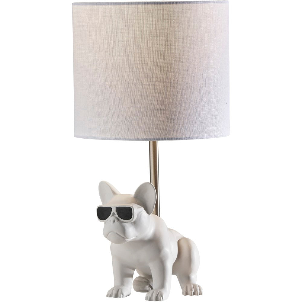 Adesso Simplee Sunny Dog Table Lamp, 16inH, White