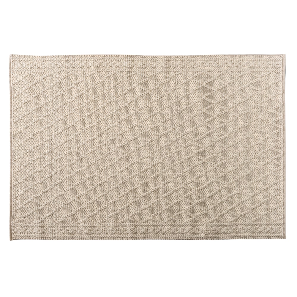 Baxton Studio Madibah Handwoven Wool Area Rug, 5-1/4ft x 7-1/2ft, Ivory