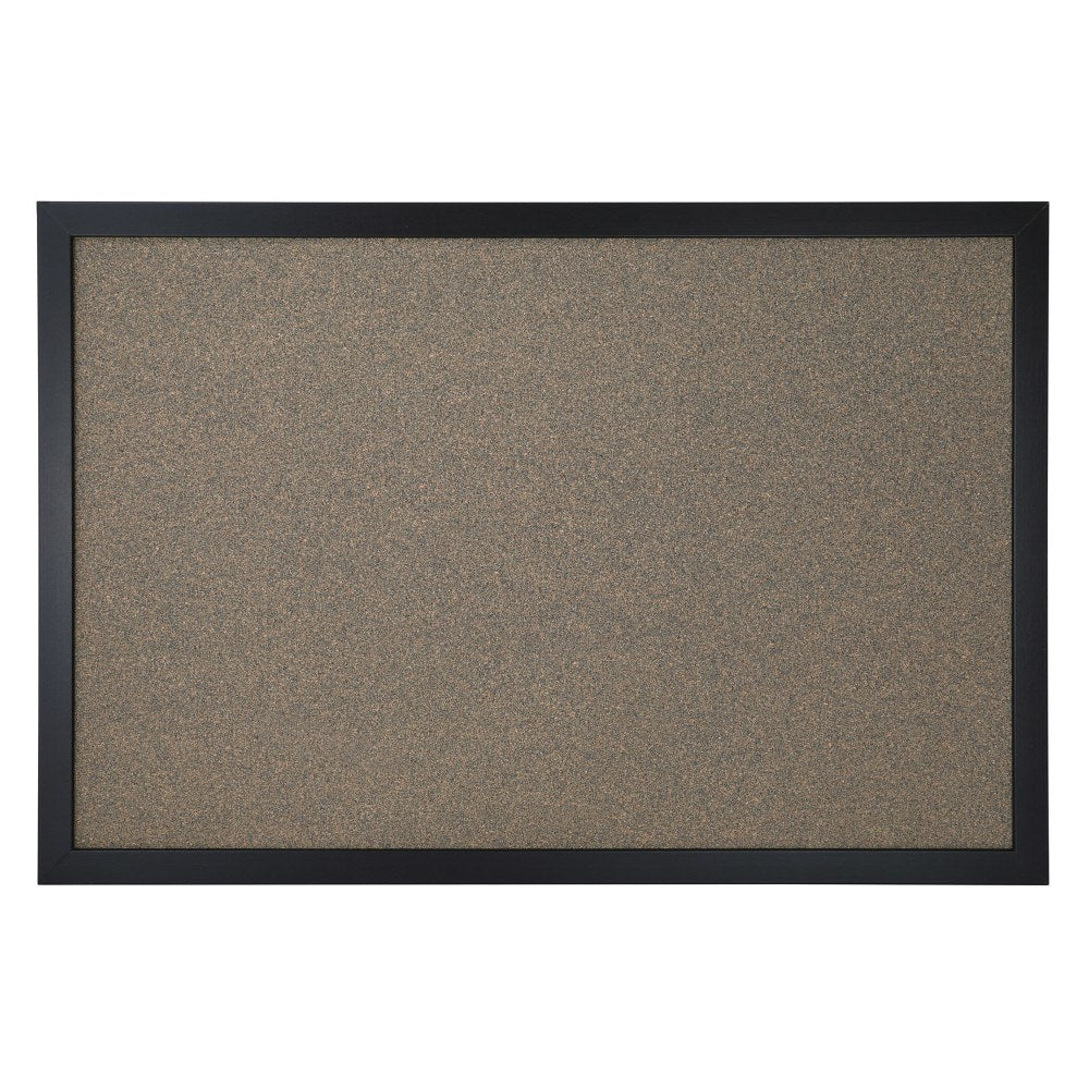 Office Depot Brand Cork Bulletin Board, 12in x 18in, Black Finish Frame