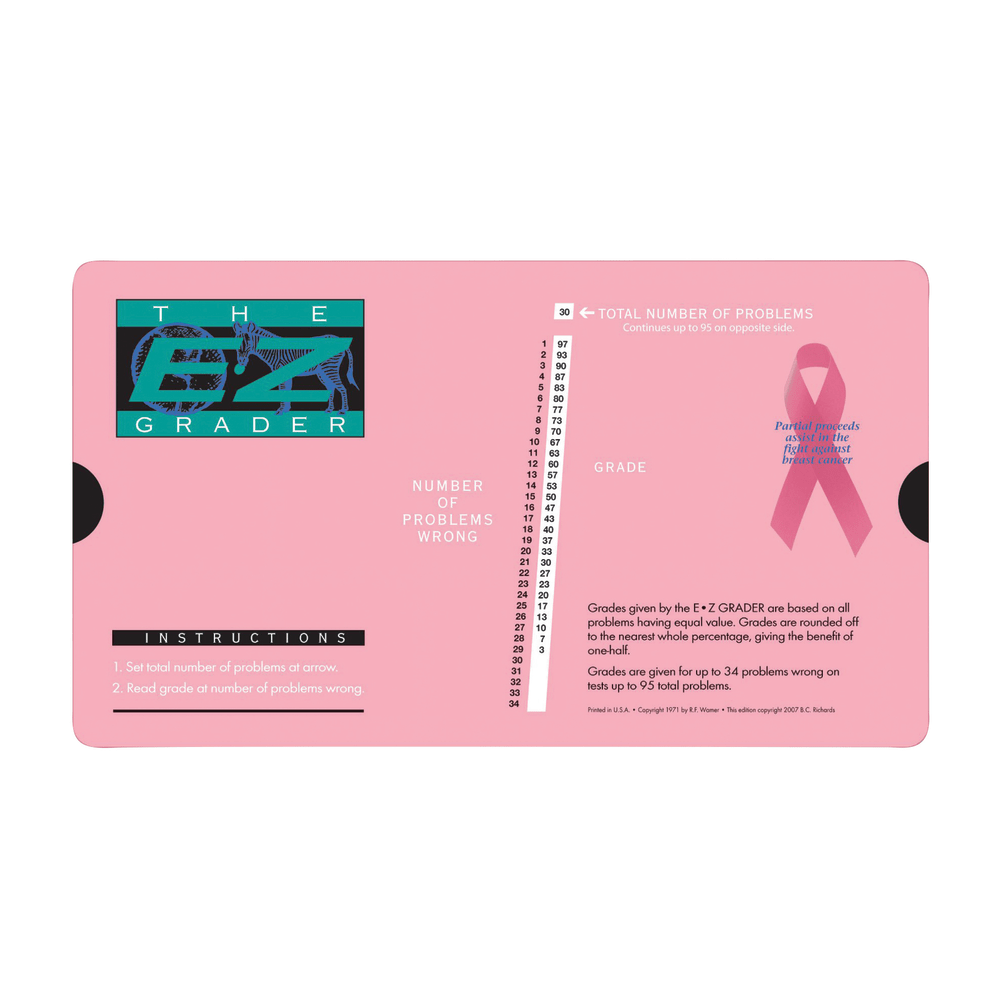 Original E-Z Grader Grading Tools, Pink, 8 1/2in x 4 3/4ft", Grades Pre-K - 12, Pack Of 3