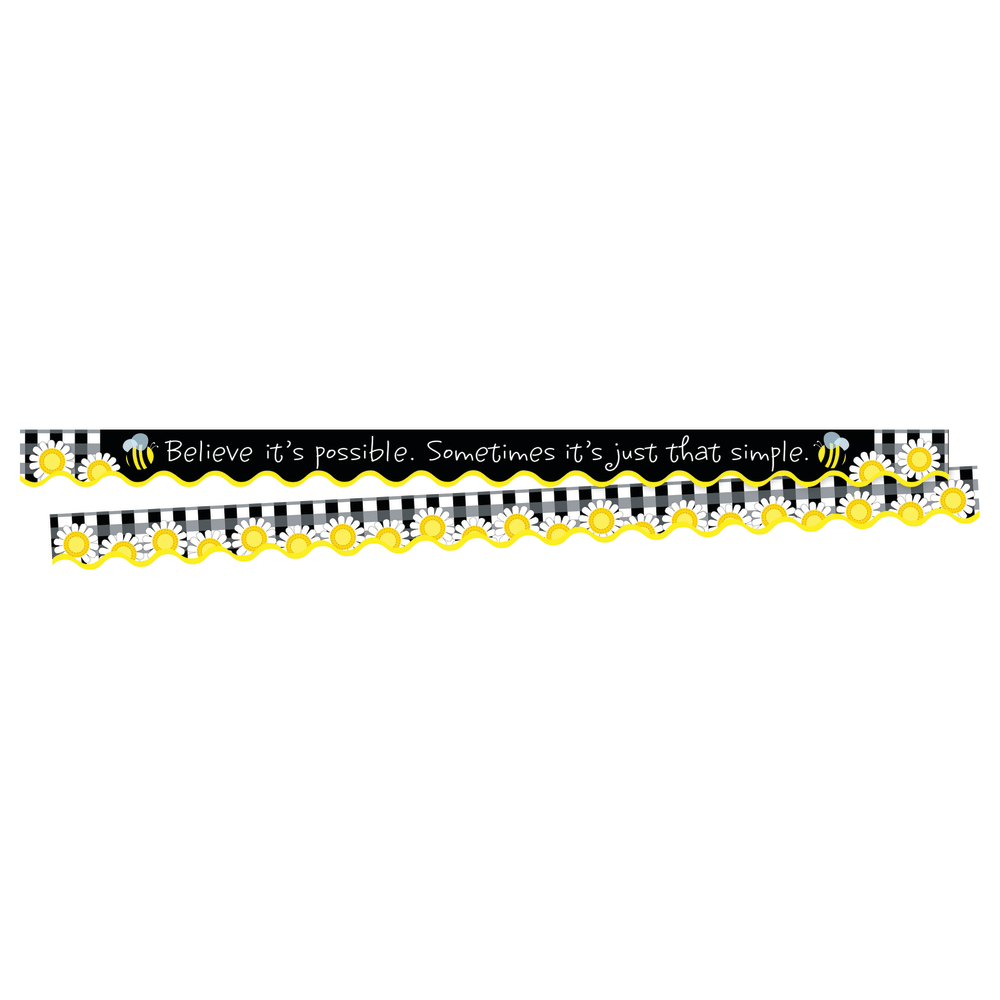 Barker Creek Scalloped-Edge Border Strips, 2 1/4in x 36in, Believe Its Possible, Pre-K To College, Pack Of 26