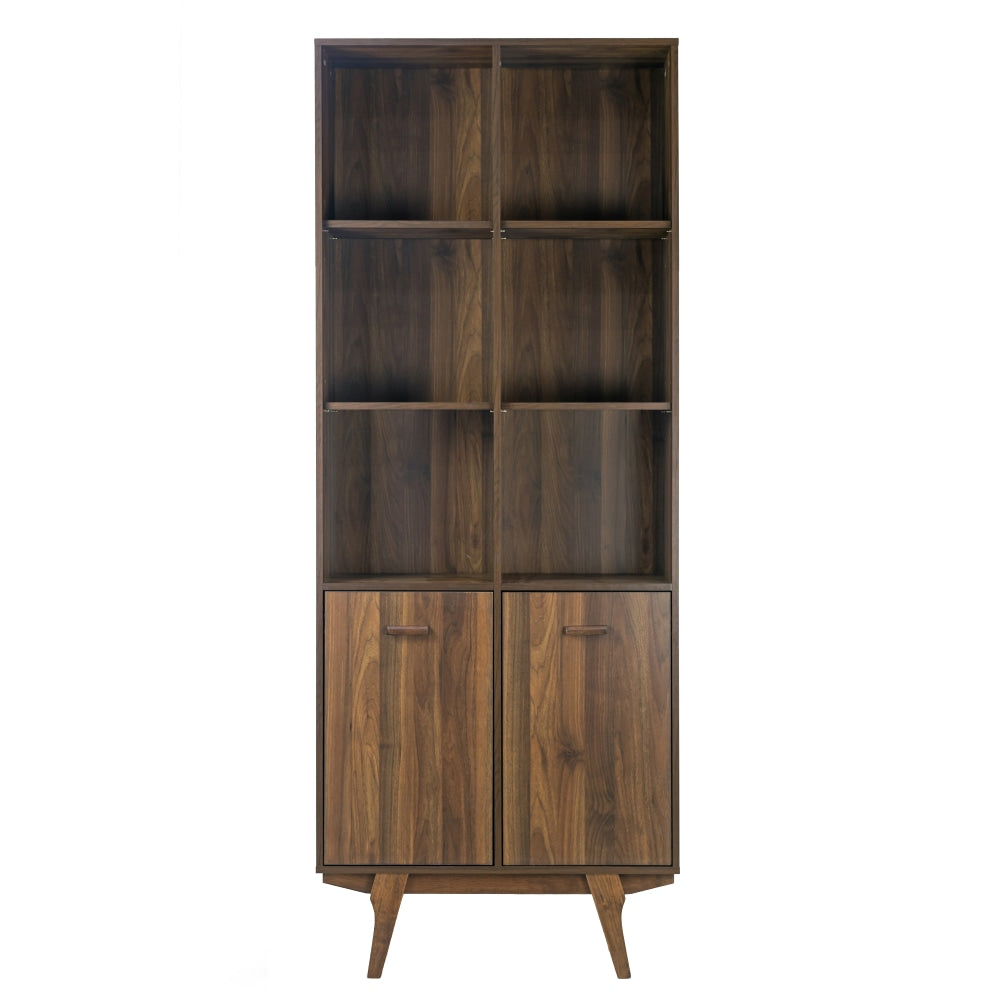 Glamour Home 81inH 6-Shelf Display Bookcase, Brown