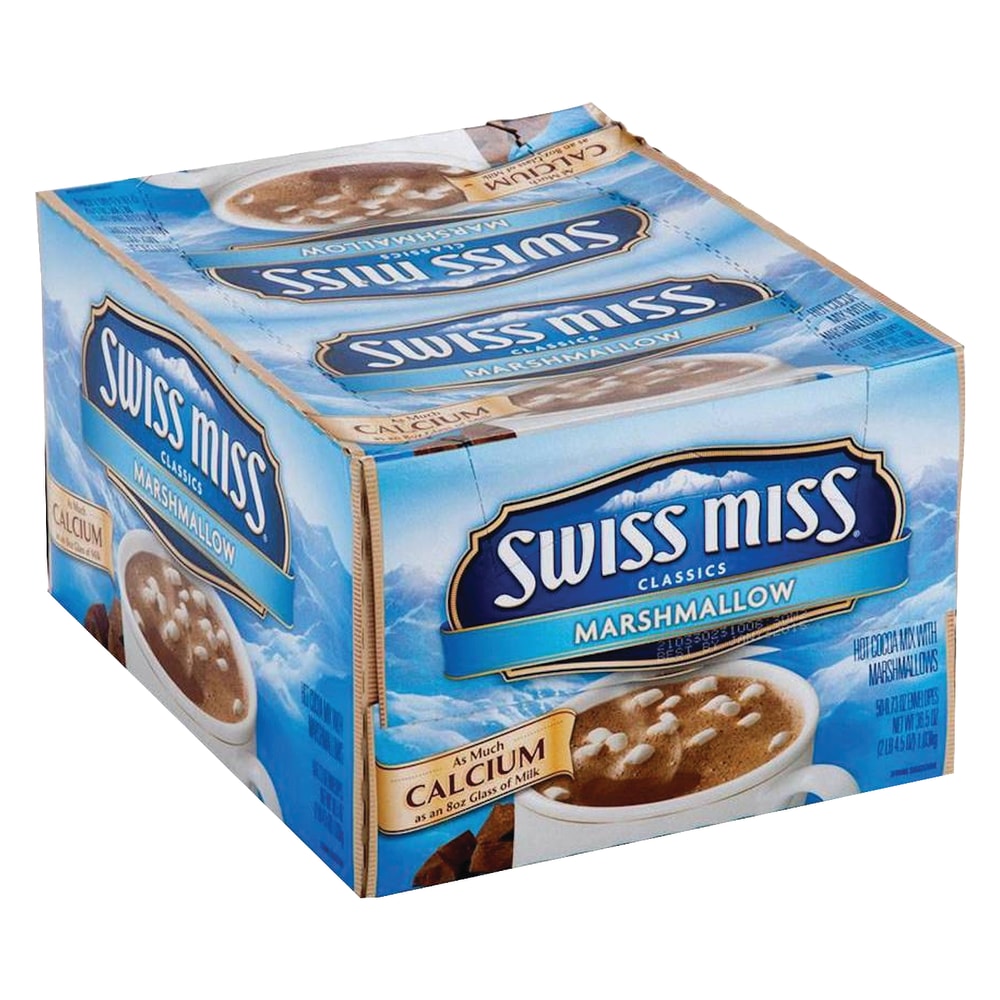 Swiss Miss Hot Cocoa, With Marshmallows, 0.73 Oz, Box Of 50 Packets