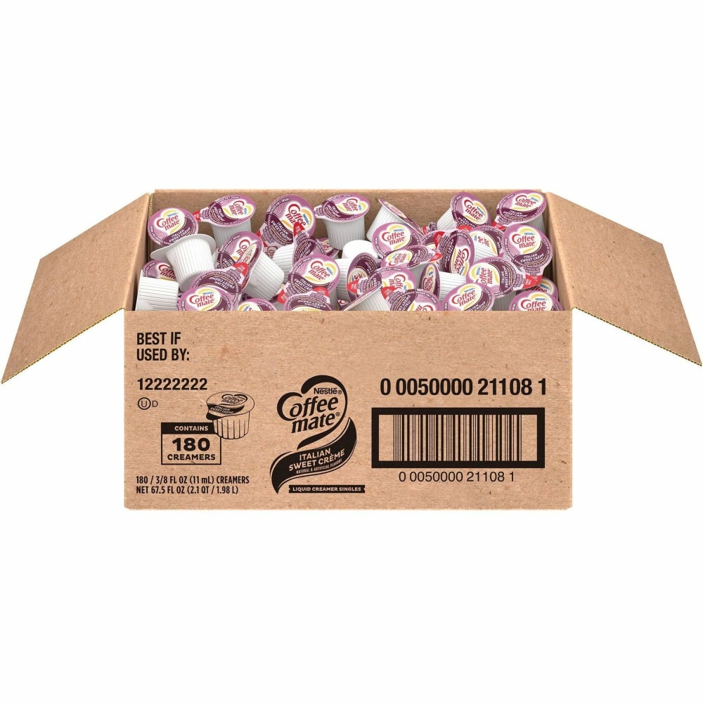 Coffee mate Italian Sweet Creme Liquid Creamer Singles - Italian Sweet Creme Flavor - 0.38 fl oz (11 mL) - 180/Carton