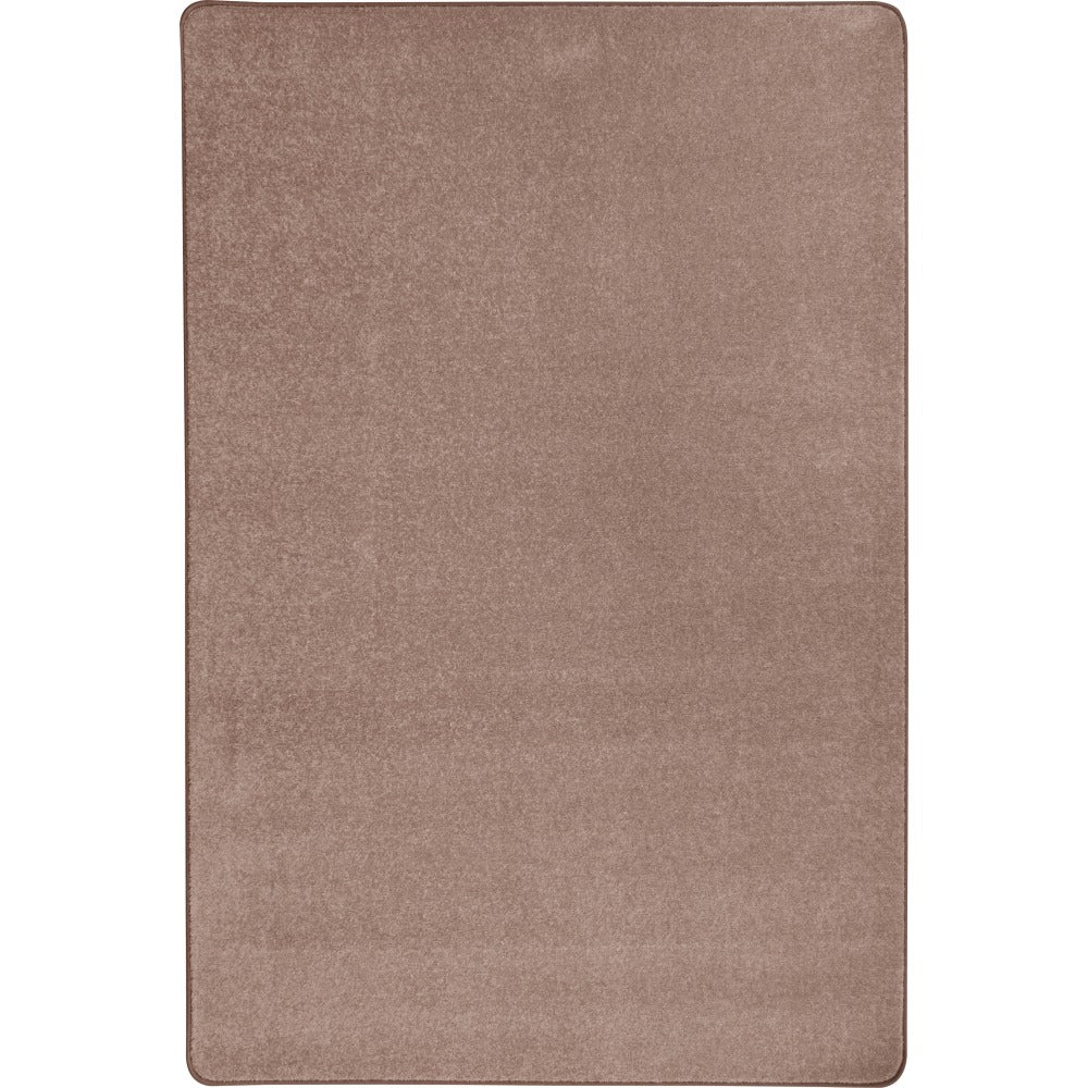Joy Carpets Kid Essentials Solid Color Rectangle Area Rug, Endurance, 6ft x 9ft, Taupe
