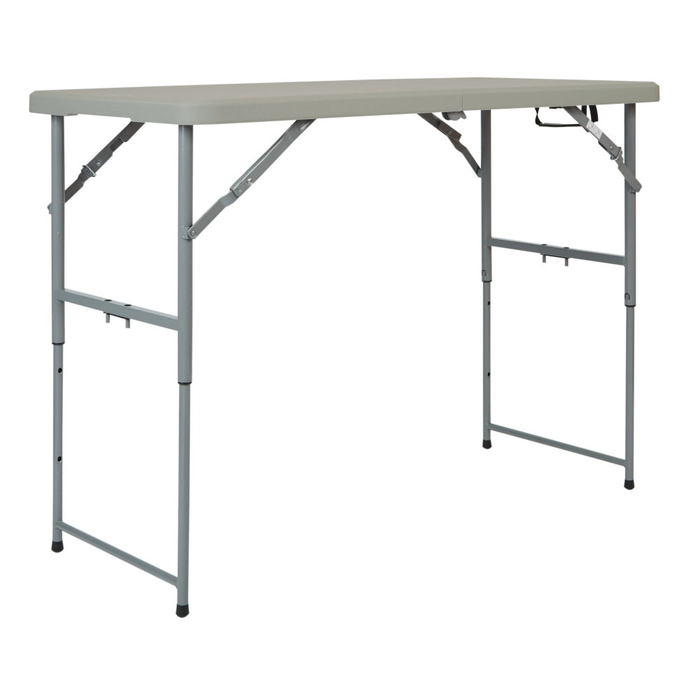 Office Star Work Smart Height-Adjustable Fold-In-Half Resin Multi-Purpose Table, 35-1/2inH x 48inW x 24inD
