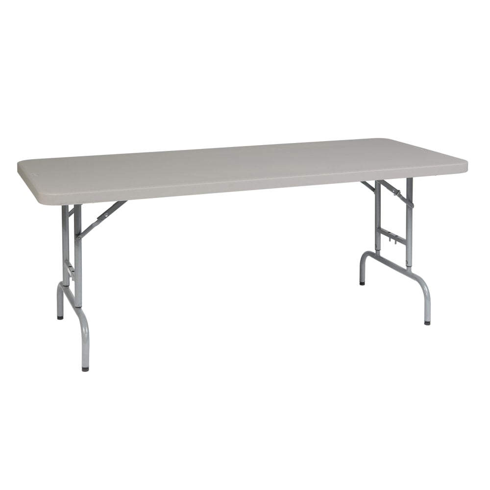 Office Star WorkSmart Height-Adjustable Resin Multipurpose Table, 29-1/2inH x 72inW x 30inD, Unfinished