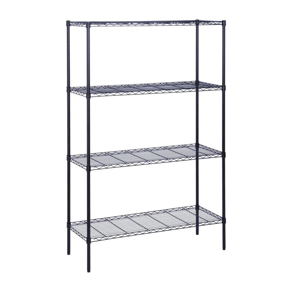 Honey-Can-Do Steel Adjustable Heavy-Duty Shelving Unit, 4-Tier, 72inH x 48inW x 18inD, Black