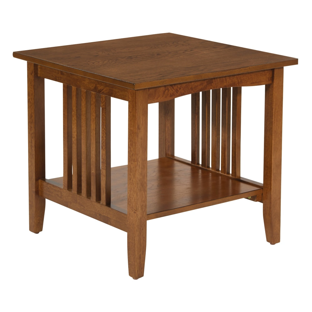 Office Star Sierra Mission End Table, 19inH x 20inW x 20inD, Ash