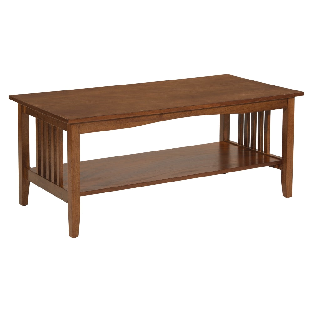 Office Star Sierra Rectangular Coffee Table, 16-3/4inH x 40-1/2inW x 20inD, Ash
