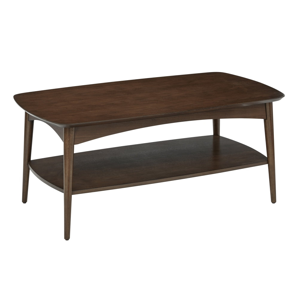 Office Star Copenhagen Rectangular Coffee Table, 18-1/4inH x 42inW x 23inD, Walnut