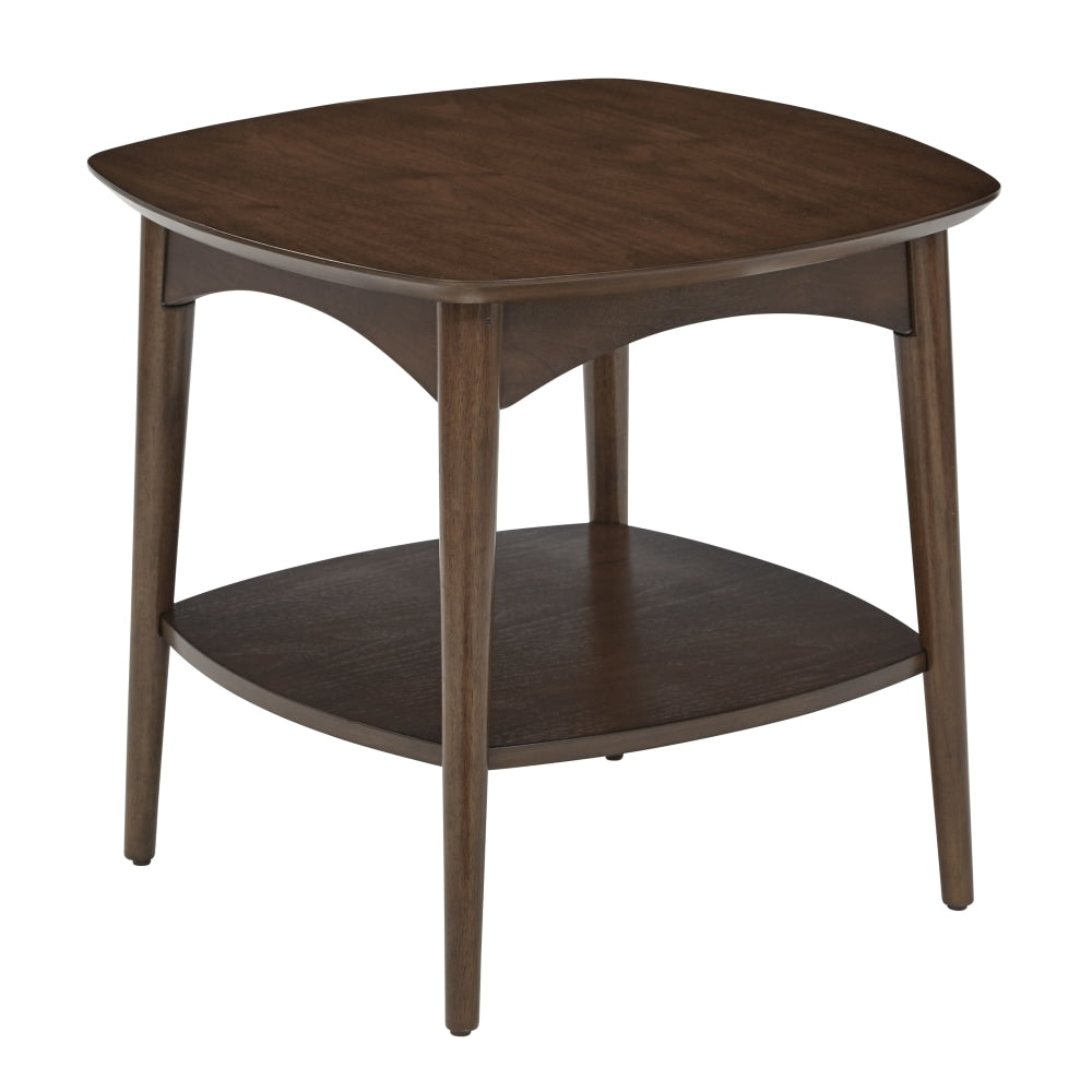 Office Star Copenhagen Square Accent Table, 20-1/4inH x 21-1/2inW x 21-1/2inD, Walnut