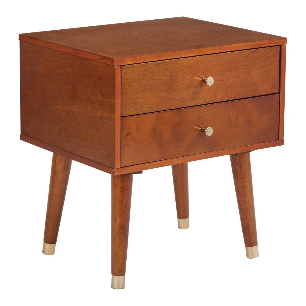 Office Star Cupertino Rectangle Side Table, 22-1/2inH x 20-1/4inW x 16-1/4inD, Walnut